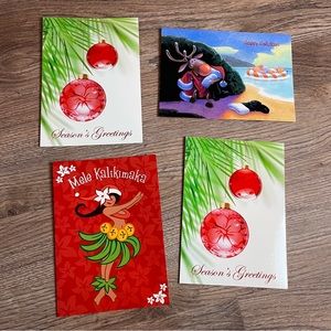 Hawaiian Christmas Holiday Cards New w/ Envelopes Honolulu, Hawaii (set 4 cards)
